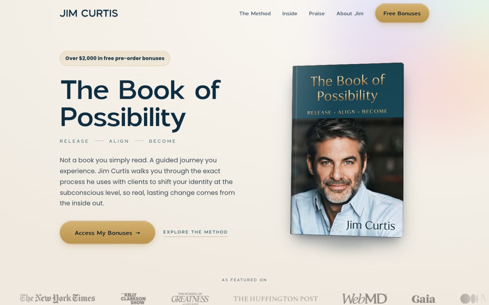 The Book of Possibility pre-order page