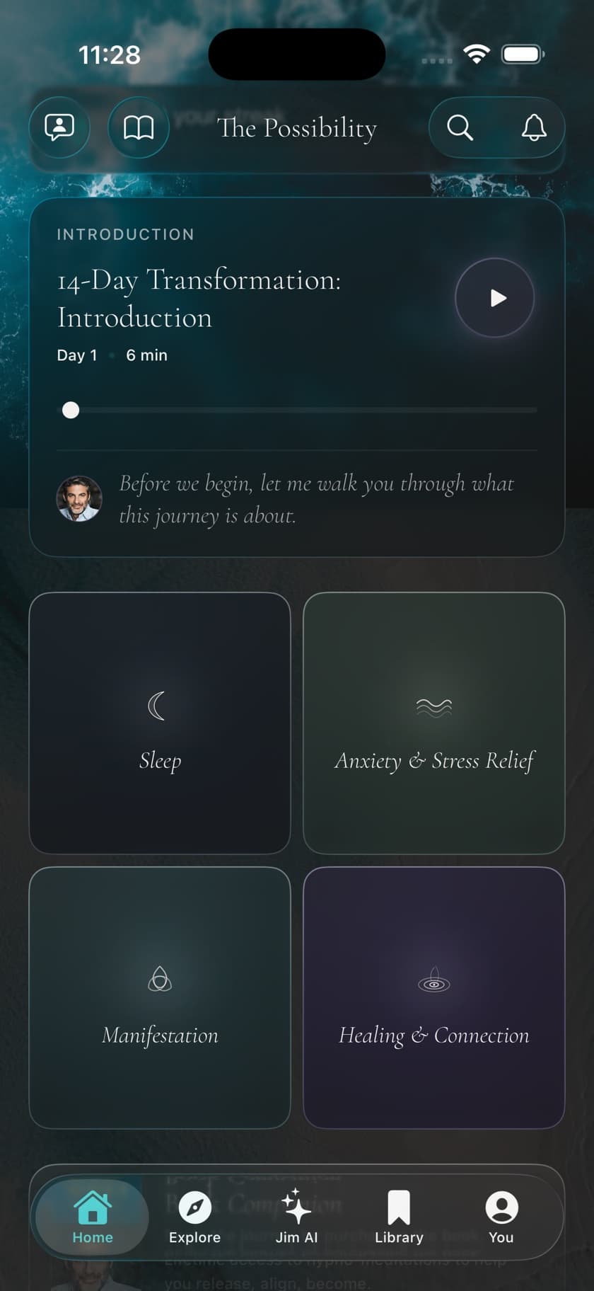 The Possibility home screen